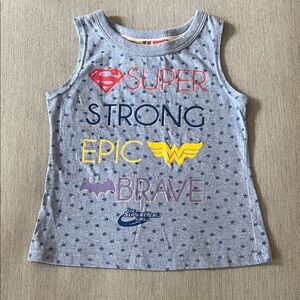 DC SuperHero Girls: Blue Stars Tank Top - 'Super Strong Epic Brave'